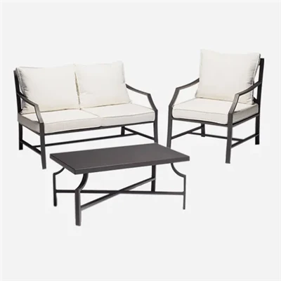 Sofa Taman LoveSeat dan Meja Kopi Perabot Luar yang Bagus